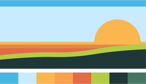 Sunrise graphic with alternate colour palette